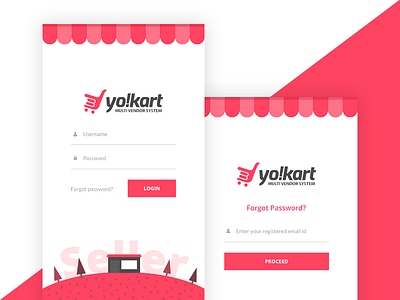 Yo!Kart App Seller Login Screen application forgot login mobile multivendor password screen shopping ui yo!kart