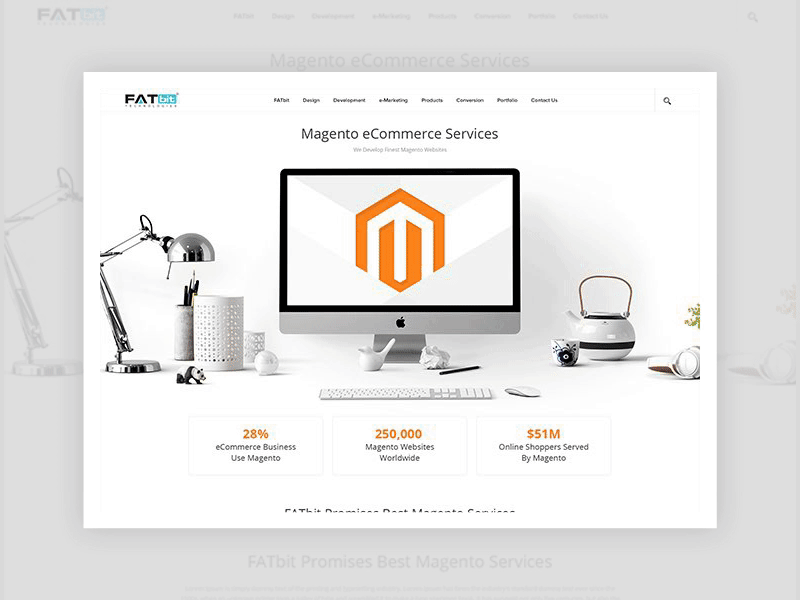 FATbit Magento Services Page Design custom design fatbit magento page services