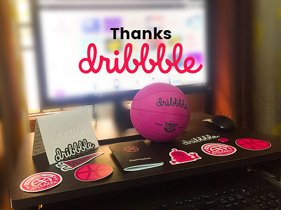 Thanks Dribbble :) ball dribbble gooddies notepad sticker stickers