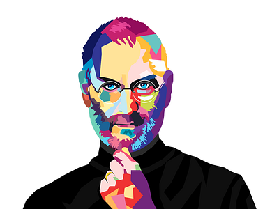 Steve Jobs branding character colors design fatbit illustration jobs progressive steve vector wall graphic