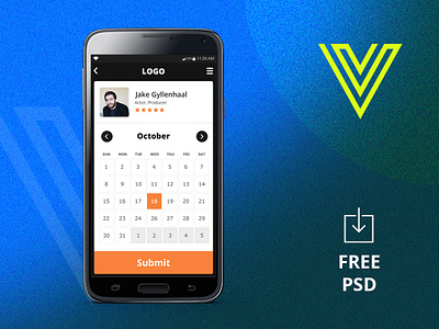 Free Calendar UI app design free calendar free psd freebie freebie psd typography ui ux vector