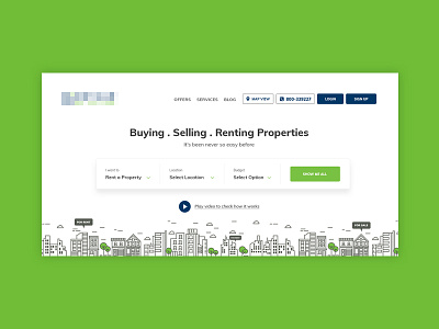 Property Buying & Selling Webpage Mockup branding design flat typography ui ux vector web webdesign website website concept