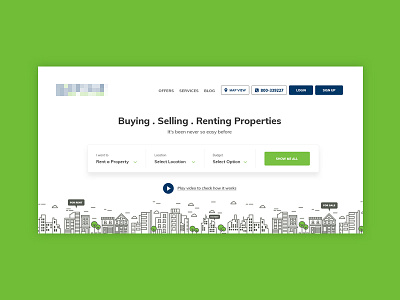 Property Buying & Selling Webpage Mockup