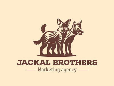 Jackal Brothers agency dog jackal logo marketing retro style