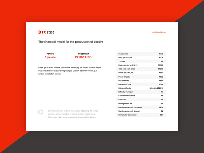 BTCstat - Financial Model a4 bitcoin blockchain paper