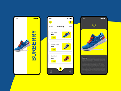 Burberry Shoes App UI Design