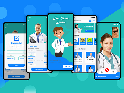 Find Your Doctor ( Hospital App UI Design ) by Nazmul UX UI on Dribbble