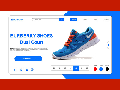 Burberry Shoes Landing Page Design