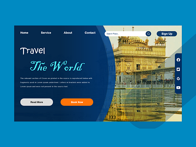 Traveling Landing Page UI Design