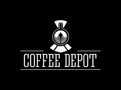 Coffee Depot black and white branding coffee illustration logo