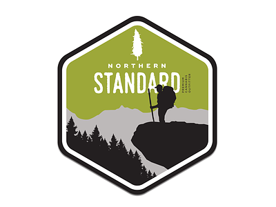 Adventuring - Northern Standard hiking illustration silhouette sticker