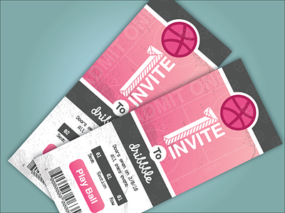 2 Dribbble Ticket Invites dribbble invite ticket