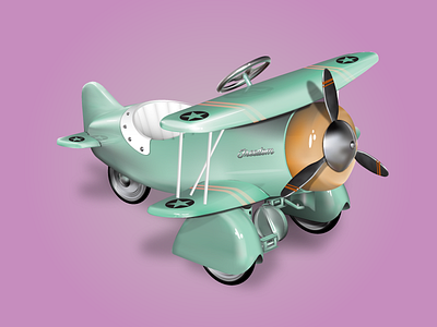 Vector Vintage Pedal Plane gradient plane vector