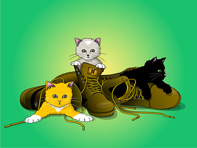 Boots and Cats beat boots cat illustration