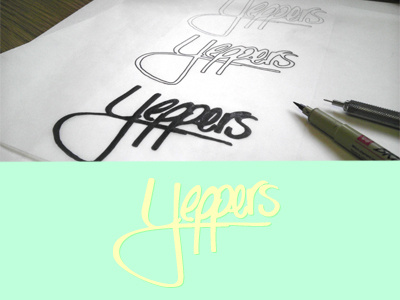 Yeppers hand script typography yep