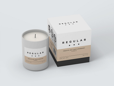 Regular Candle Label & Packaging candle packaging design label design label packaging layout modern packaging packaging design typography