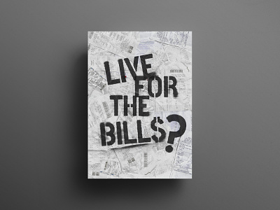 Live for the bill$? abstract brush design graphic design grid layout modern poster typography