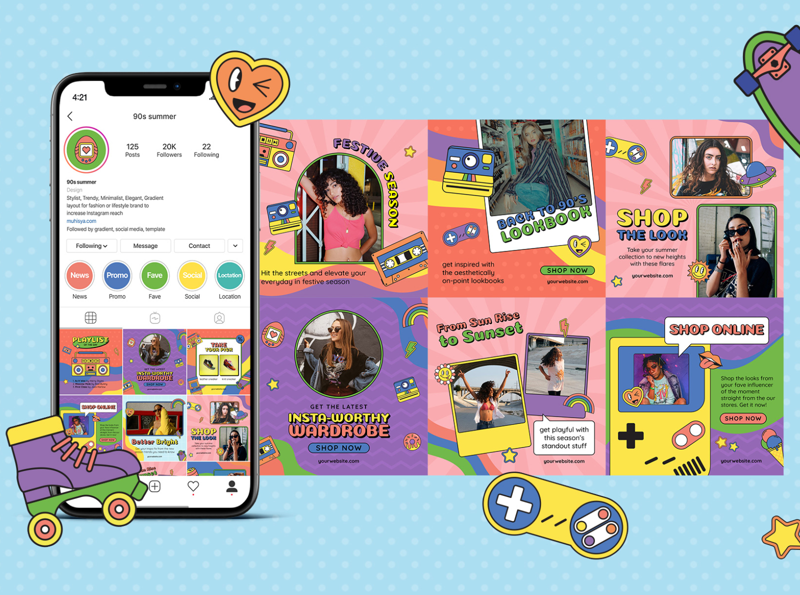 90s Summer Instagram Template by Muhammad Isya on Dribbble