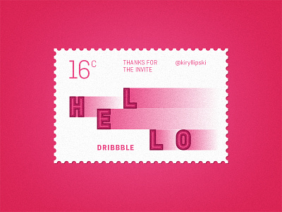 Hello Dribbble! debuts stamps typography vintage