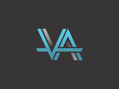 DJ Victor Adams Logo cyan dj entertainment initials logo logotype typography