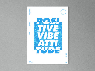 Positive Vibe Attitude layout poster summer tropical typography