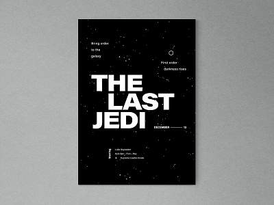 The Last Jedi - Darkside jedi last layout movie poster starwars the typography