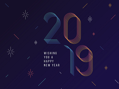 Happy New year 2019 abstract geometric grid layout modern new year 2019 new year eve poster typography
