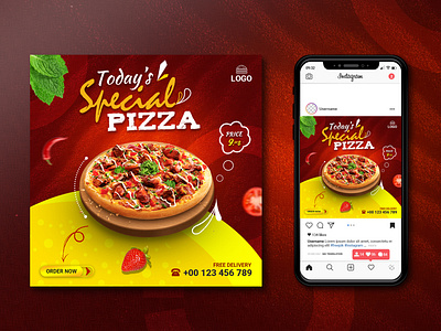 Pizza Social Media Post Design.