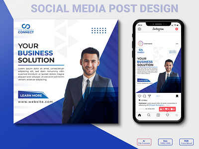 Corporate Business Social Media Post Template branding business logo business poster case study colorful design corporate corporate branding corporate design design illustration logo minimalist design professional design social media social media poster solution template design typography ux