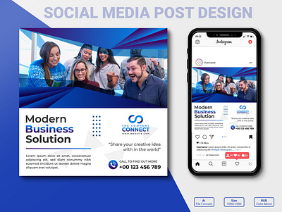 Corporate Business Solution Social Media Post Template branding business flyer corporate corporate branding corporate design corporate identity design designs illustration logo social media social media banner social media design social media pack social media templates template typography