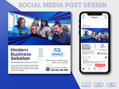 Corporate Business Solution Social Media Post Template