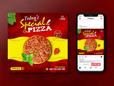 Pizza food social media banner post template. branding burger burger king burger logo burger menu colorful design fast food food logo menu design pizza hut pizza logo pizza menu poster promotion promotional design restaurant social media social media banner social media design