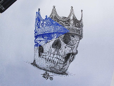 King's Crown art crown dotwork draw illustration ink pen pointillism rodmazing sketch skull tattoo