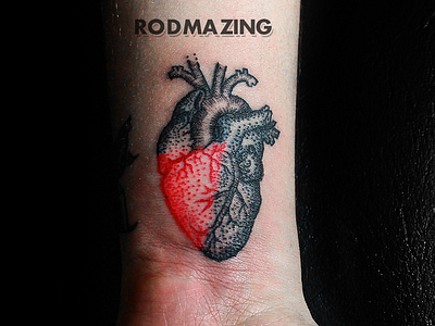 Heart Tattoo, Dotwork+Lineart design dotwork draw heart illustration ink lineart pointillism rodmazing tat tattoo tatuaje