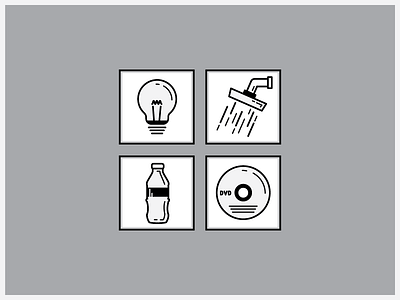 Don't you be wasteful fooooos bottle cd design dvd icons illustration lightbulb shower soda