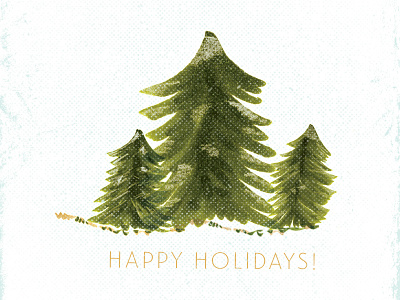 Holiday Card #1 cards christmas design holiday illustration trees xmas