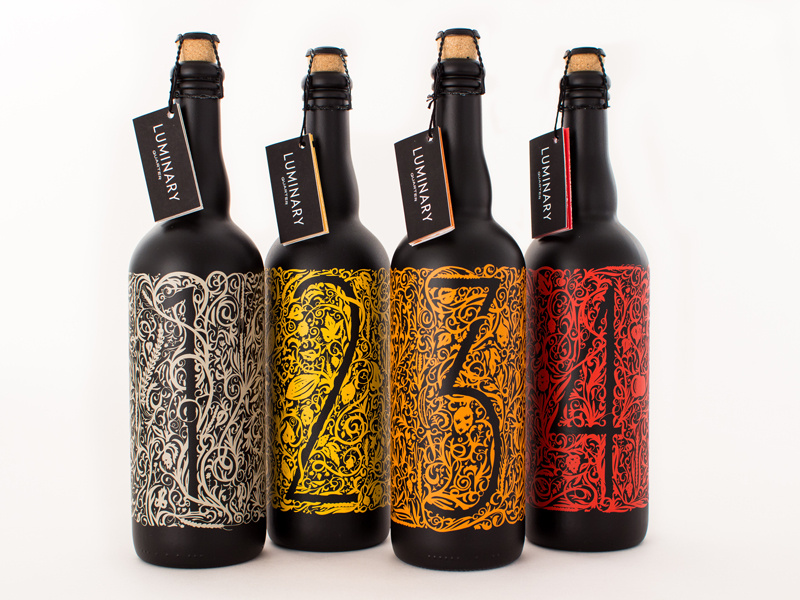Luminary Quarter luminary quarter beer labels design sketch numbers lettering bottles group final