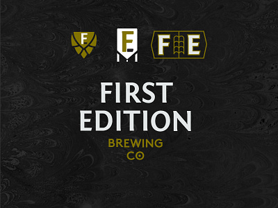First Edition Brewing beer book brewery brewing company identity logo monogram open