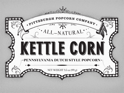 Kettle Corn Popcorn Label design label packaging popcorn type typography