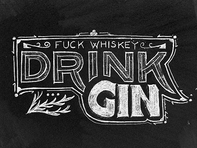 Drink Gin Damn it design hand drawn sketch type