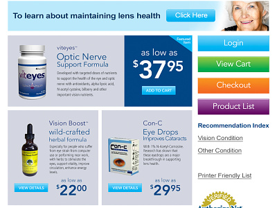 Nec Product Page dh designs doug harris natural eye care new page product page website wilkes barre advertising