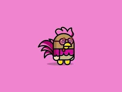 Pink Glasses Rooster