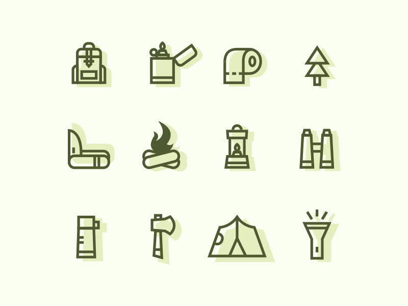 Camping Icon Set camping camping icon set icons