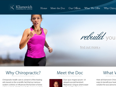 Chiropractor Website kliamovich chiropractic logo website