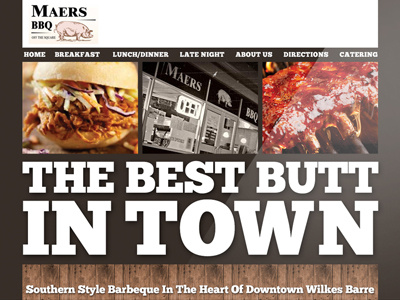 Maersbbq Website bbq dh design doug harris maersbbq pig restaurant the bets butt in town website website design wilkes barre advertising