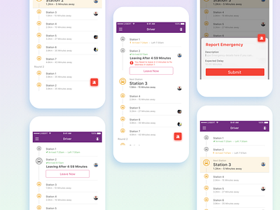 Shuttles tracking UI concept bus directions drop off location map navigation pickup route shuttles steps