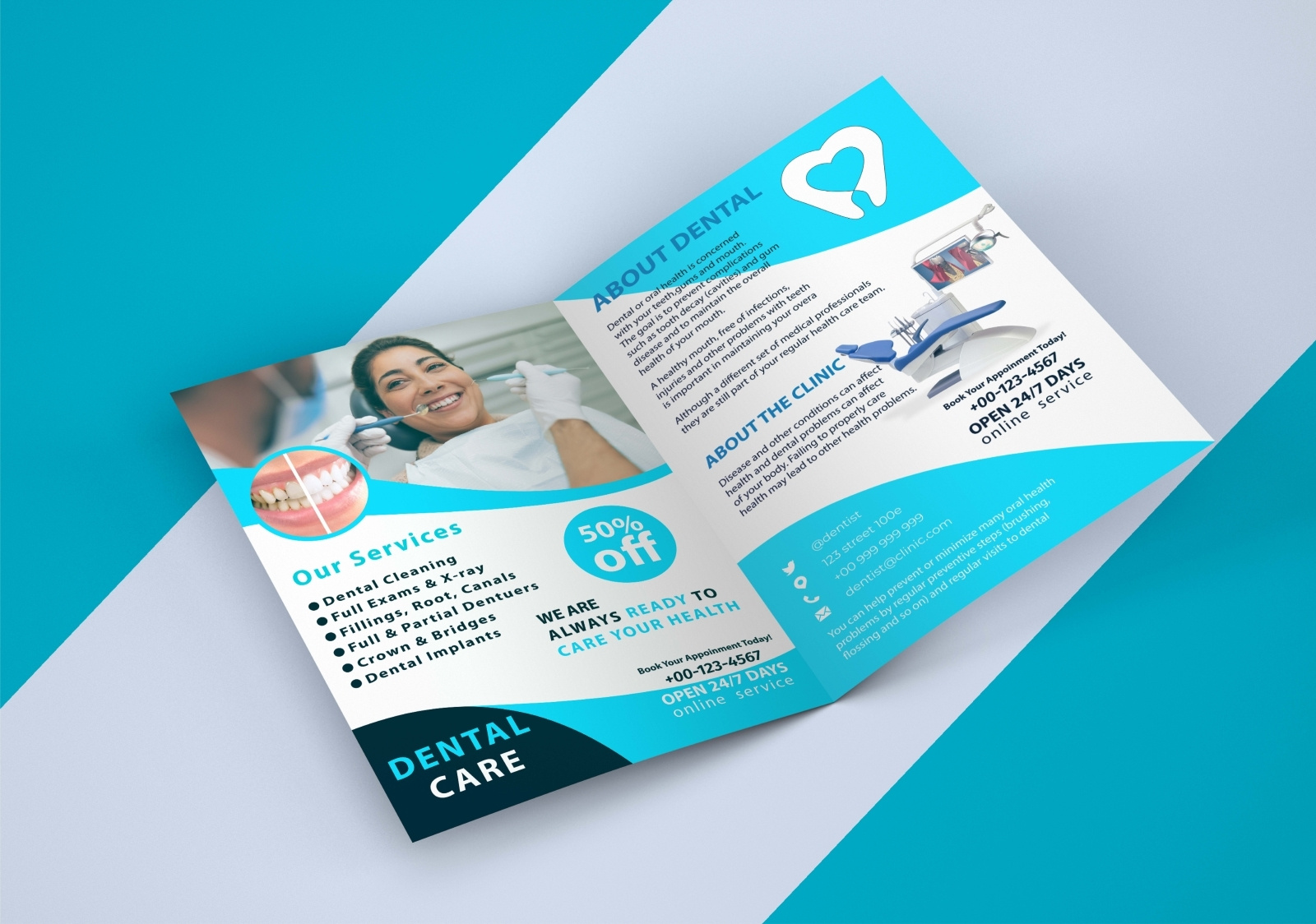 Dentist Leaflet by Bizzclue on Dribbble