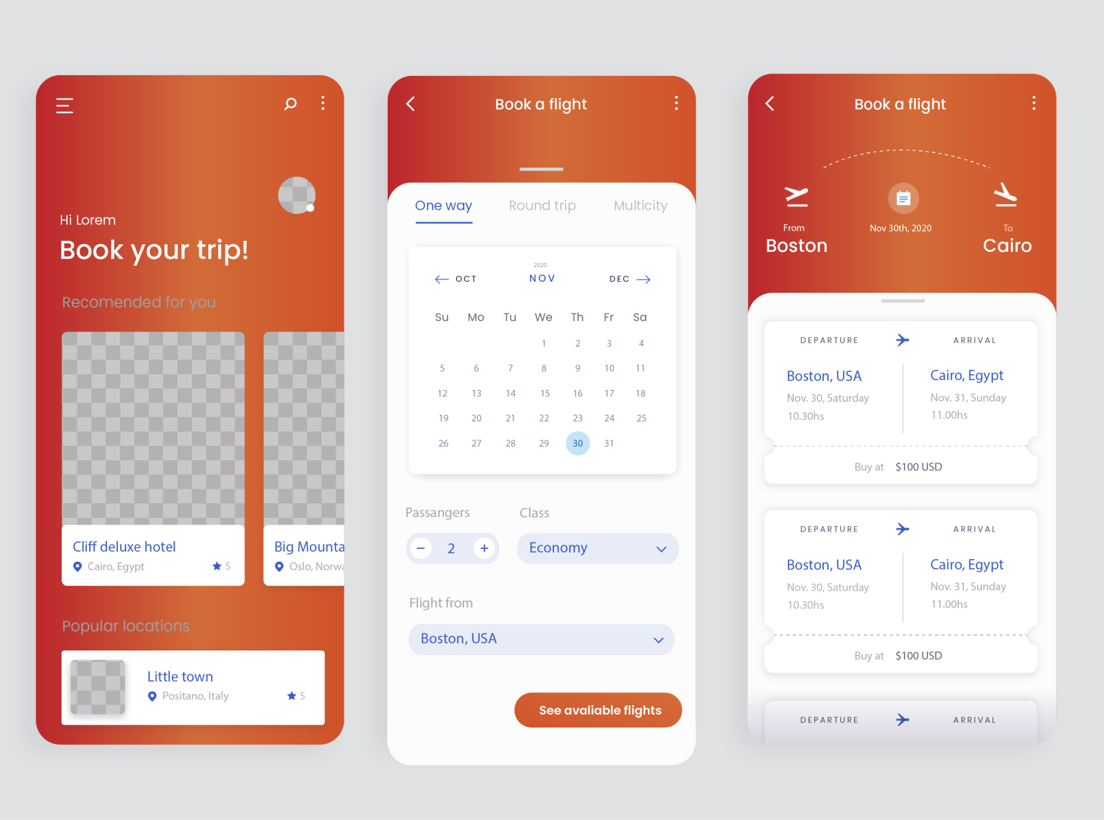 Travel App UI by Navaneetha Krishnan Ramachandran on Dribbble