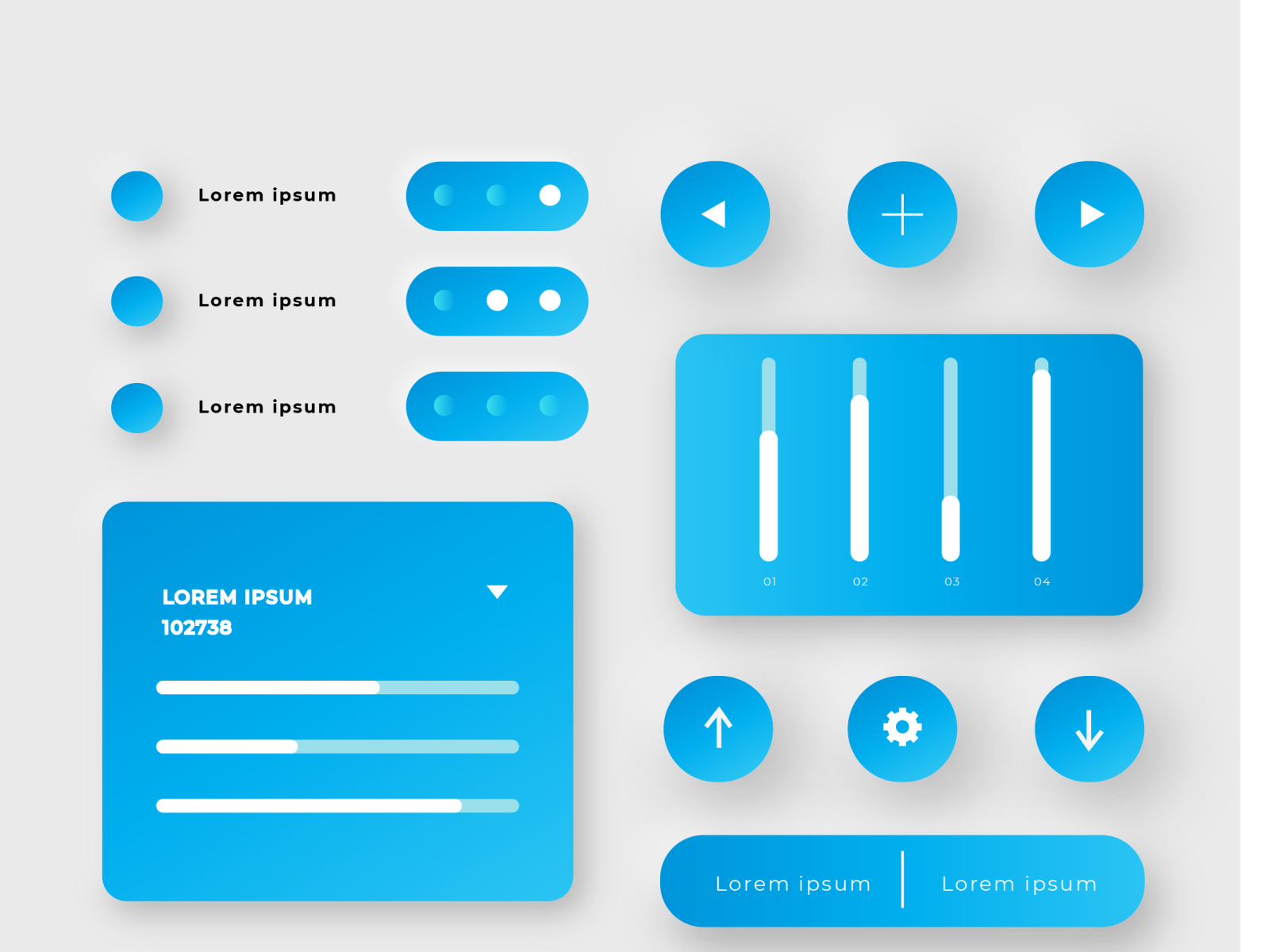 Blue Themed UI Elements by Navaneetha Krishnan Ramachandran on Dribbble