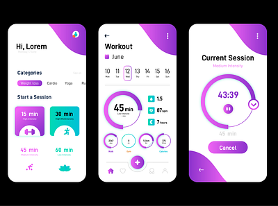 Workout Tracker app UI ui